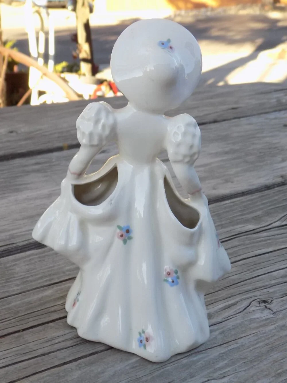 Pasadena California Ceramics  Girl Woman Bud Vase Victorian, Small Figurine,